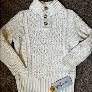 Target Buttoned Cowl Neck Sweater - Cream